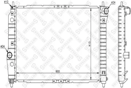 Радиатор охлаждения двигателя M/T Aveo 06~ 1.4i STELLOX 1025341SX