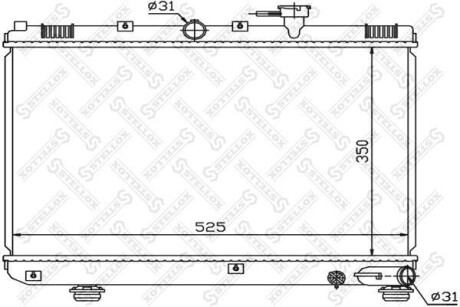 Радіатор охолодження двигуна (М/T) Kia Rio 1.3-1.5 00&gt; STELLOX 1025464SX (фото 1)