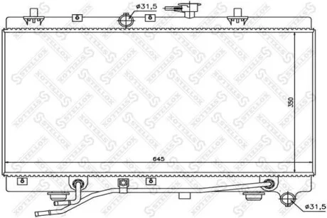 Радіатор охолодження двигуна (A/T) Rio 2000-2005 1.4/1.6 STELLOX 1025470SX
