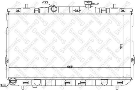 Радіатор охолодження двигуна Hyundai Avante II/Elantra IV/Lantra IV 1.6-2.0i 00&gt; STELLOX 1025472SX (фото 1)