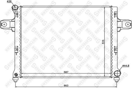 Радіатор охолодження двигуна Jeep Grand Cherokee 3.7-6.0i 05-10 STELLOX 1025634SX (фото 1)