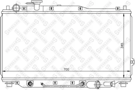 Радіатор охолодження двигуна KIA Sephia I 1.5i 96-01/1.8i 97-01/Sephia II 1.6i 01> STELLOX 1026469SX