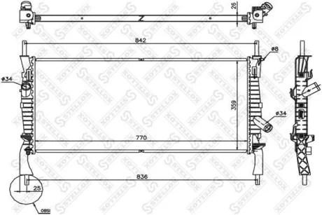 Радіатор охолодження двигуна Ford Transit all 06> STELLOX 1026752SX