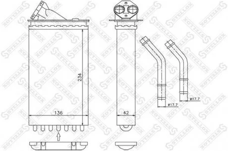 Теплообмінник (опал. салону) Opel Omega B 94-00 STELLOX 10-35011-SX