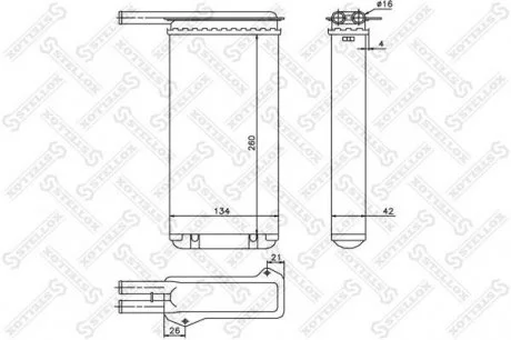 Радіатор опалення салону Ford Escort 1.3-1.8TD 90-01 STELLOX 1035022SX