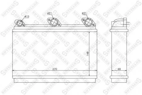 Радіатор опалення салону BMW E31/E32/E34 1.8-5.5/2.5TD 86-99 STELLOX 1035080SX