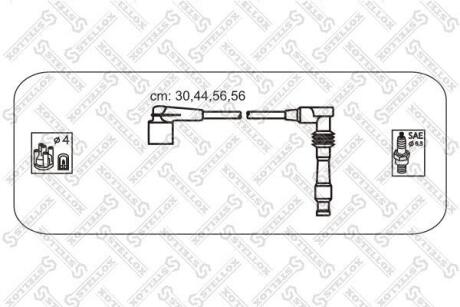 Провід високовольтний (комплект) Opel Astra/Vectra/Omega 1.4-2.0 92 STELLOX 1038449SX (фото 1)