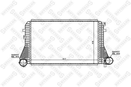 Радіатор інтеркулера Audi A3, VW Golf/Touran/Caddy all 03> STELLOX 1040038SX (фото 1)