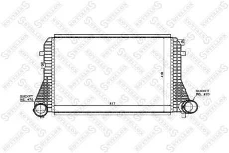 Радіатор інтеркулера Audi A3, VW Golf/Touran/Caddy all 03> STELLOX 1040038SX