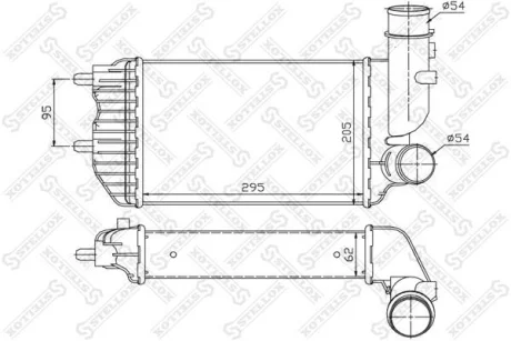 Радіатор інтеркулера Fiat Ducato, Peugeot Boxer 1.9TD-2.8HDi 94> STELLOX 1040080SX