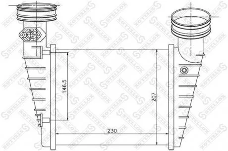 Радіатор інтеркулера VW Passat, Skoda SuperB 1.8T AWT 00-03 STELLOX 1040157SX