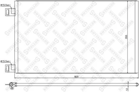 Радіатор кондиціонера Renault Kangoo 1.6 16V/1.5DCi 08> STELLOX 1045201SX