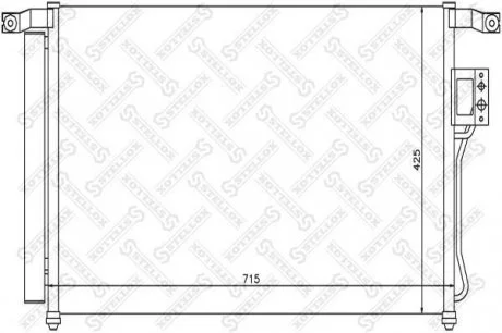 Конденсатор кондиціонера Hyundai Santa Fe Ii 2.2D/2.7 03.06-12.12 STELLOX 10-45203-SX