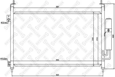 Радіатор кондиціонера Honda Civic 1.4/1.8/2.2CTDi 06> STELLOX 1045564SX