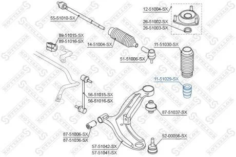 Відбійник амортизатора переднього Getz STELLOX 1151029SX