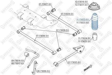 Пильник амортизатора підвіски задньої Daewoo Lacetti Sedan/Hatchback 04> STELLOX 1173022SX