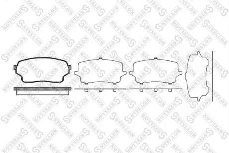 Колодки гальмівні передні (диск) Suzuki Grand Vitara 1.6i/2.0i/1.9D 05> STELLOX 1177001BSX (фото 1)