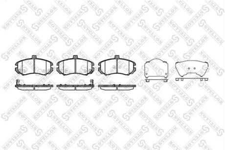 Колодки гальмівні передні (диск) Hyundai Elantra 1.6i/2.0i DOHC/2.0CRDi 02 STELLOX 1205002SX