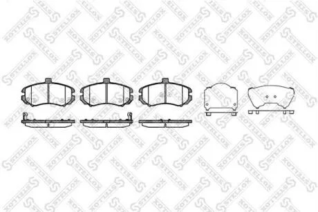 Колодки гальмівні передні (диск) Hyundai Elantra 1.6i/2.0i DOHC/2.0CRDi 02 STELLOX 1205002SX