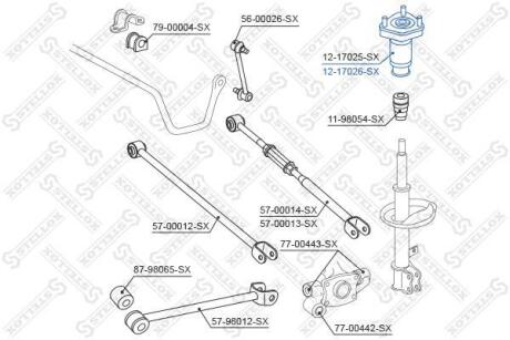 Опора амортизатора заднього правого Toyota Camry 2.4 16V/3.5 24 06&gt; STELLOX 1217026SX (фото 1)