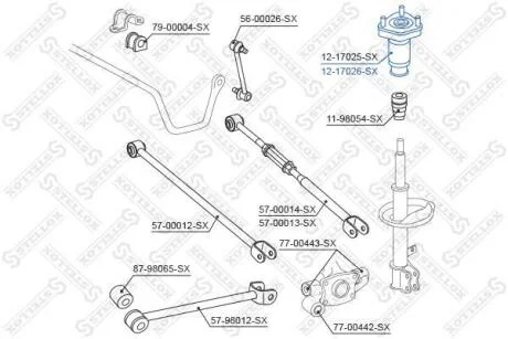 Опора амортизатора заднього правого Toyota Camry 2.4 16V/3.5 24 06> STELLOX 1217026SX