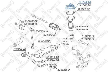 Опора амортизатора переднього Toyota Rav 4 2.4 16V/3.5 24V 05> STELLOX 1217029SX (фото 1)