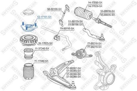 Опора амортизатора переднього Honda Civic FK 2006~ STELLOX 1217151SX (фото 1)