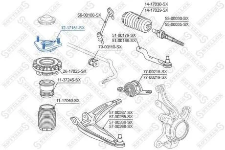 Опора амортизатора переднього Honda Civic FK 2006~ STELLOX 1217151SX