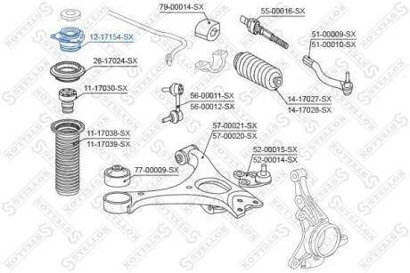 Опора амортизатора переднього Honda CIVIC 2006-2012 STELLOX 1217154SX