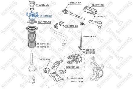 Опора амортизатора переднього Honda CR-V RE3/RE4 2007-2012 STELLOX 1217158SX (фото 1)