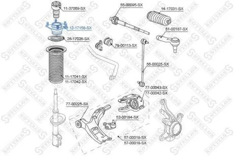 Опора амортизатора переднього Honda CR-V RE3/RE4 2007-2012 STELLOX 1217158SX
