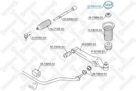 Опора амортизатора з підшипником передня Chevrolet Aveo 1.2-1.4 16V 2002~ STELLOX 1273013SX