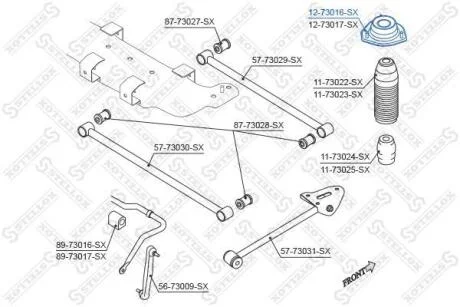 Опора амортизатора заднього Daewoo Lacetti 04> Hatchback STELLOX 1273016SX