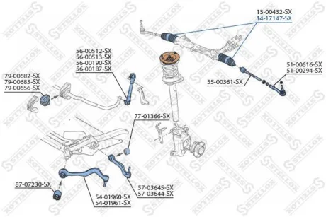 Пильовик рульової рейки BMW E60/E65/X5 2.0i-6.0i/3.0D/4.5D 01> STELLOX 1417147SX