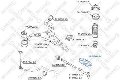 Пильовик рульової рейки Hyundai Elantra 1.6 01-06 рр STELLOX 1451004SX
