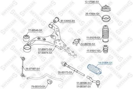 Пильовик рульової рейки Hyundai Elantra 1.6 01-06 рр STELLOX 1451004SX