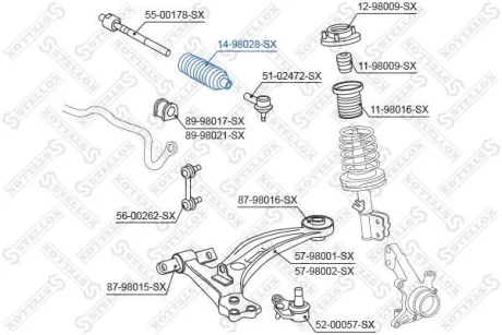 Пильовик кермової рейки Honda Civic VIII 05> STELLOX 1498028SX