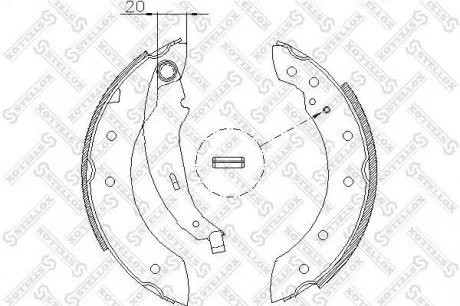 Колодки гальмівні задні (барабані) CITROEN XSARA 97-05, PEUGEOT 206, 98-, 306 94-01, RENAULT CLIO 98- REAR STELLOX 210 101-SX
