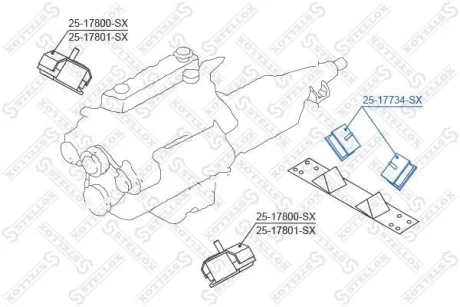 Опора двигуна передня Nissan Patrol Safari Y61 1997-2002 STELLOX 2517734SX