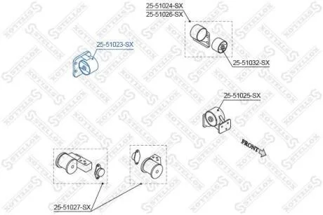 Опора двигуна задня (MКП) STELLOX 2551023SX