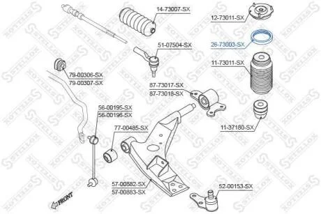 Підшипник опори амортизатора переднього CHEVROLET Evanda 02> STELLOX 2673003SX