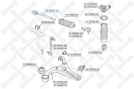 Тяга рульова Hyundai Accent 1.4i-1.6i/1.5CRDi 06 STELLOX 5500191SX
