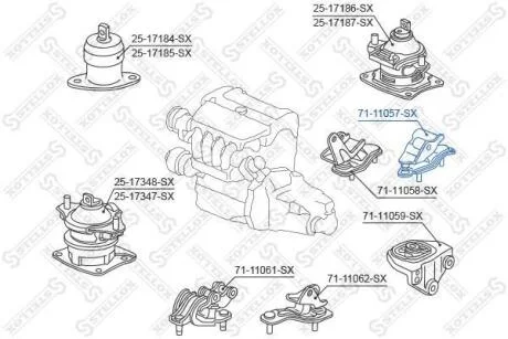 Опора КПП задня AT Honda Accord 02-08 STELLOX 7111057SX