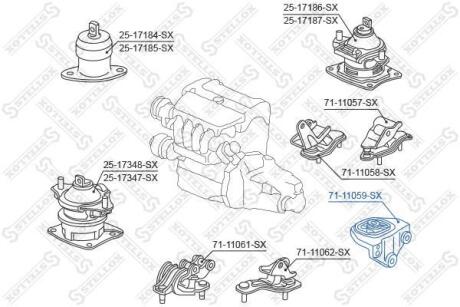 Опора КПП Honda Accord 02-08 STELLOX 7111059SX (фото 1)