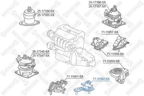 Опора КПП передня AT Honda Accord 02-08 STELLOX 7111062SX