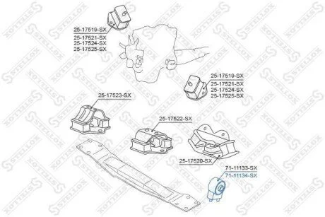 Опора коробки передач MITSUBISHI Pajero Sport/L200 STELLOX 7111134SX