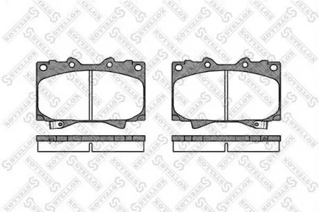 Тормозные колодки передние Toyota Landcruiser 100 4.2TDI, 4.7 32V 98- STELLOX 718 004-SX