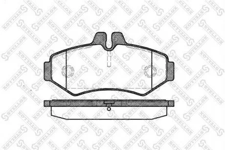 Гальмівні колодки задні (18.6mm) MB 308D/312D/314 Sprinter 95- STELLOX 744 000B-SX