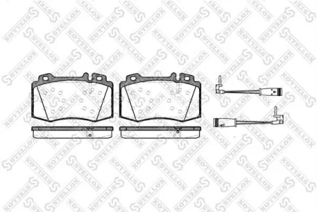 Колодки гальмівні передні (диск) MERCEDES-BENZ C-CLASS (W203), C-CLASS T-Model (S203), C-CLASS Купе (CL203), CLK (C209), CLS (C219), E-CLASS (W211), E-CLASS T-Model (S211) STELLOX 780002BSX