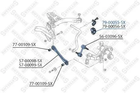 Втулка стабілізатора заднього D-18.5mm Audi A3, VW Golf 03&gt; STELLOX 7900055SX